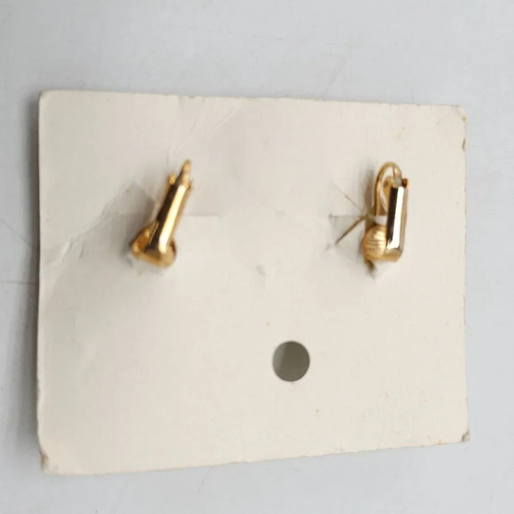 Vintage 1980s Hand-Painted Yellow Orange Flower Clip-On Earrings - Picture 3 of 5